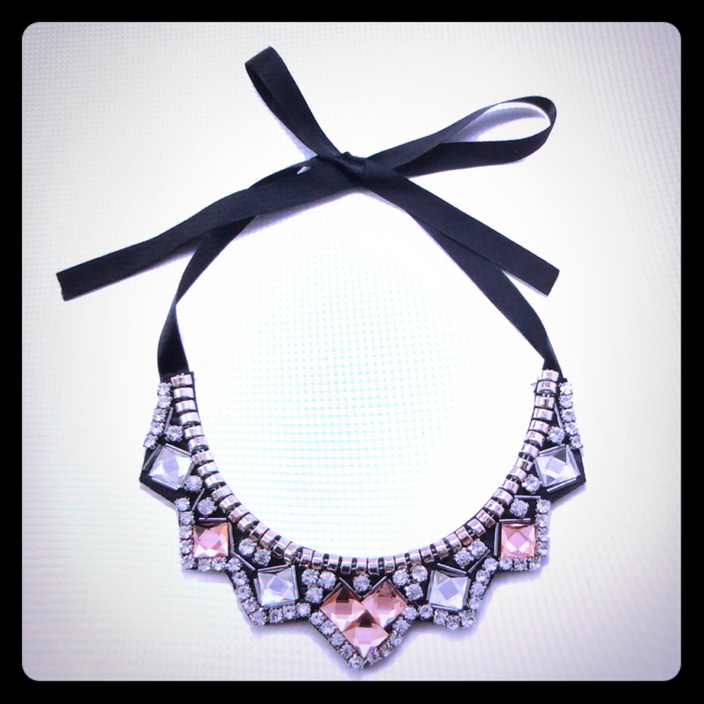 Black and Pink Bib Statement Necklace!